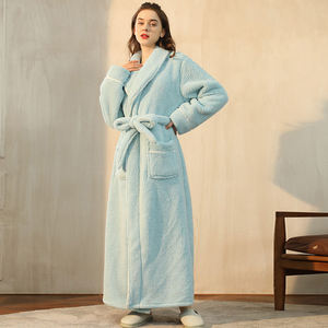 Bata de Baño de Microfibra Suave, Forro Polar Sherpa, Franela, Ropa de Dormir, Pijama, Unisex, Ropa para Sauna, Bata de Casa para Mujer y Hombre - Product Image 4