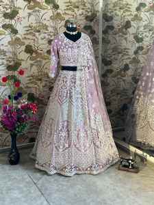 Vestido de Novia de Encaje con Manga Larga, Chifón, Lentejuelas y Bordado, Diseño Elegante de Sirena, Talla Grande para Mujer, Musulmán, Pakistaní - Product Image 4