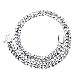 Bracelet cubain plaqué or, chaîne plate à maillons, bijoux hip-hop pour hommes, bijoux géométriques - Product Image 2