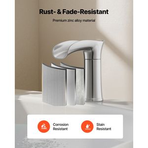 Rubinetto per Vasca Romano a 3 Fori, Set Rubinetti a Cascata per Vasca da Bagno in Lega di Zinco, Montaggio su Bordo Vasca con 2 Maniglie - Product Image 4
