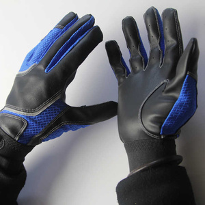 Gants de frappeur de baseball en cuir Cabretta OEM, durables, antidérapants, fermeture auto-agrippante, légers, respirants, main gauche, adulte, bleu - Product Image 3