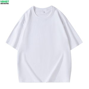 Camiseta de manga corta de corte holgado para hombre, mezcla de algodón, informal, cuello redondo, color liso, estilo urbano, básica - Product Image 5
