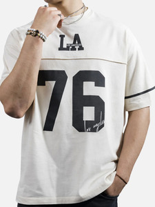 T-shirt Athlétique Vintage Oversize Homme Los Angeles 76 Style Universitaire Décontracté Streetwear 100% Coton Écologique - Product Image 4