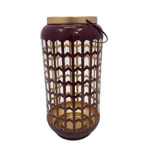 Lantern In Modern Design Gorgeous Metal Lantern With Jumbo T-Lite for Home <b>Decor</b> Berry <b>Pink</b> Powder Coated Finishing - Product Image 1