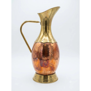 Jarra de Agua de Cobre Puro de Última Tendencia con Beneficios para la Salud, Contenedor de Agua de Cobre con Diseño Plano para Servir Diversas Bebidas, Accesorio - Product Image 1