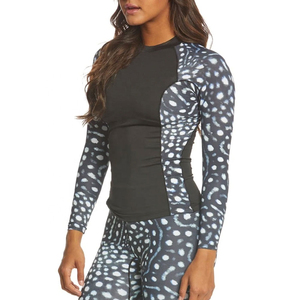 Women's Cycling Backless Rash Guard Floral <b>Print</b> with Front Zip Fight Rash Guard Long Sleeve <b>Surf</b> Mma Rush Guard for Adults - Product Image 2