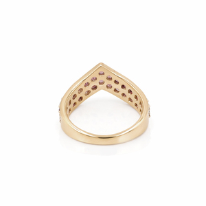 Anillo de Plata de Ley 925 con Granate, Diseño de Corona de Reina con 26 Piedras Redondas, Engaste de Garras, Bañado en Oro de 1 Micrón y Rodio - Product Image 5