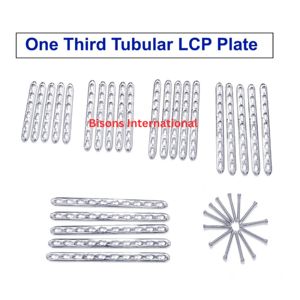 แผ่นยึดกระดูกแบบท่อขนาด 1/3 จำนวน 25 ชิ้น พร้อมสกรู LCP ขนาด 3.5 มม. จำนวน 100 ชิ้น ชุดเครื่องมือศัลยกรรมกระดูกสัตว์ - Product Image 1