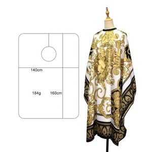 Cape de Coiffure Imperméable OEM pour Hommes et Femmes, Robe de Salon Noire en Polyester avec Boutons-Pression, Capuchon de Coupe de Cheveux pour Stylistes - Product Image 2