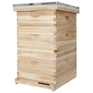 <strong>Triple</strong> Pine Bee Hive Kit Bee Hives Boxes Starter Kit Beehive Frames Wax Powder Foundation Telescopic Roof Stackable <strong>Storage</strong> <strong>Bins</strong> - Product Image 1