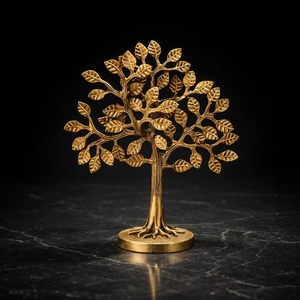SHUBHAM - Figura Decorativa del Árbol de la Vida en Latón Chapado en Oro, Hecha a Mano, Decoración Religiosa para el Hogar, Vastu Fengshui, Centro de Mesa, Regalo - Product Image 2