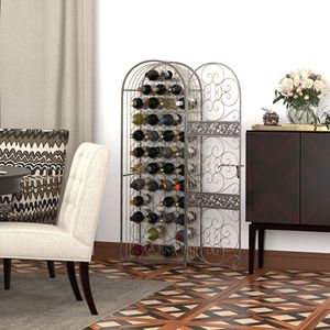 Portabottiglie in Ferro Battuto Bronzo Antico con Serratura per 45 Bottiglie - Product Image 2