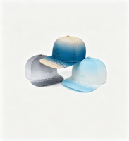 Gorra de 5 Paneles con Parche de Silicona Estructurado, Logotipo Personalizado, Impresión en Degradado, Visera Plana, para Fabricantes de Gorras Personalizadas, Colección de Gorras al por Mayor
