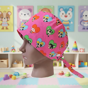Gorros Quirúrgicos de Algodón con Forro de Satén, Diseño Personalizado con Estampado de Personajes de Dibujos Animados para Mujeres - Product Image 4
