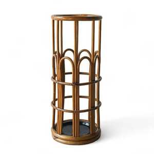 Porte-parapluies et porte-bâtons d'entrée en rotin naturel tressé, design arqué, organisateur de rangement, vente en gros - Product Image 1
