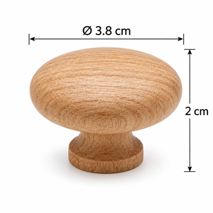 Wood Round <b>Cabinet</b> Knob Natural Finish Scandinavian Design Durable Furniture Handle for Kitchen Use Solid Wood Knob - Product Image 2