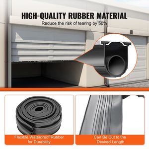 Guarnizione per Porte da Garage a Forma di U con Gomma e O-Ring, Profilo in Alluminio Pre-Forato per Porte da Garage - Product Image 3