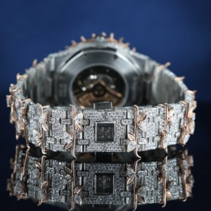 Reloj Mecánico Automático de Lujo para Hombre, Ecológico, con Incrustaciones de Diamantes, Caja de Acero Inoxidable en Oro Rosa de 42 mm, Analógico, con Fecha y Luminoso - Product Image 2