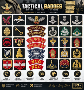 Badges métalliques en laiton brodés sur mesure de haute qualité, patchs 3D en PVC avec fermeture auto-agrippante pour fabricants d'uniformes de sécurité - Product Image 6