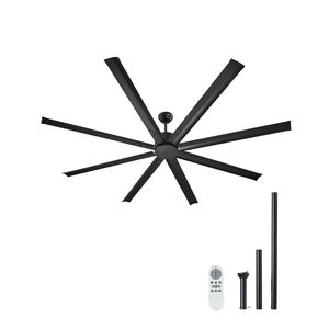 Ventilateur de plafond extérieur de 84 pouces avec lumière, télécommande 6 vitesses, 8 pales en aluminium, moteur DC réversible, montage encastré à profil bas - Product Image 1