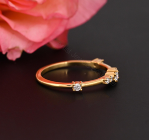 Dainty Diamond <b>Ring</b> 0.19 Ct, Minimal Diamond <b>Ring</b>, Gold Stacking <b>Ring</b>, Delicate Engagement <b>Ring</b>, Everyday <b>Ring</b>, Gift for Her - Product Image 2