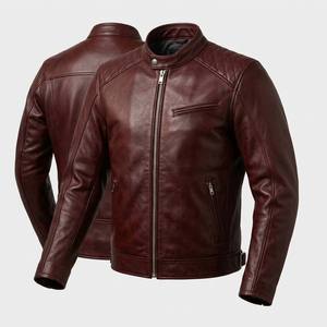 Chaqueta de acabado liso para hombre, chaquetas para hombre, ropa de motociclista de cuero, estilo urbano, ropa de calle, Europa Top - Product Image 2