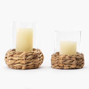 Porte-verres décoratifs en jacinthe d'eau, housses de tasses de luxe bicolores, écologiques - Product Image 3
