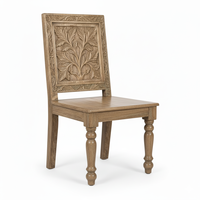 Chaise d'appoint artisanale en bois massif à motif poisson, best-seller, pour intérieurs de chambre traditionnels, disponible au prix d'usine