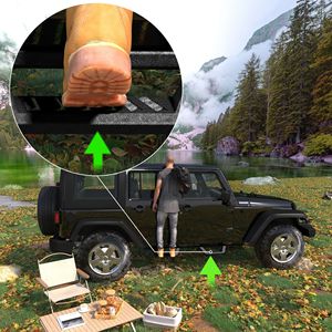 Pedane Laterali in Acciaio e Barre Nerf per Jeep Wrangler JK 4 Porte 2007-2017, Compatibili con Piastre di Protezione Off-Road - Product Image 4