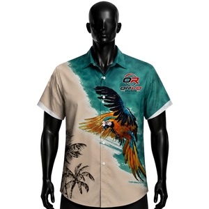 ORVO Sports <b>Men's</b> Hawaiian <b>Shirt</b> Short Sleeve <b>Tropical</b> Palm Print Summer Vacation Casual Breathable Quick Dry 100% Polyester - Product Image 5