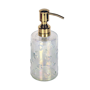 Dispensador de Jabón Líquido Redondo de Vidrio de Lujo Moderno con Bomba Dorada para Accesorios de Baño - Product Image 2