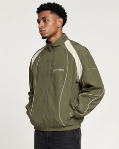 Veste en nylon gris pour homme Fly Humble, col montant, fermeture éclair, coupe-vent, style sportif, pour l'automne, prix abordable - Product Image 3
