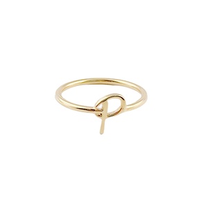 925 Silver “P” <b>Initial</b> Letter <b>Ring</b> – Handmade Gold Plated Stackable Band for Women - Product Image 1