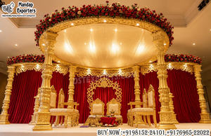Mandap tradicional para bodas tamilas, Royal Vivah Mandap para bodas del sur de la India, Kalyana Mandapam redondo clásico para bodas tamilas - Product Image 4