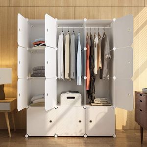Scaffali in plastica con cubo impilabili a 12 compartimenti, multifunzionali, modulari, Design dell'asta per l'attaccatura dell'armadio - Product Image 2