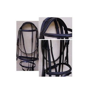 Horse Equestrian Horse Leather Bridle With Antislip Rein Eycatching Fancy White <b>Stitching</b> Equestrian <b>Products</b> - Product Image 1