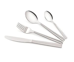 Juego de Cubiertos de Acero Inoxidable Resistente y Ecológico, Pulido Espejo, Cuchillo, Tenedor, Cucharas, Seguro para Contacto con Alimentos, Elegantes Líneas de Mango - Product Image 3