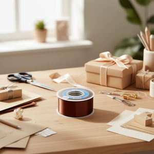 Ruban en satin Ilan 5,0 m 25Y couleur café D16 - Product Image 3