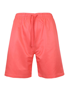 Shorts de Baño para Hombre, Color Coral Sólido, con Cordón Ajustable, Secado Rápido, Tejido Casual, Cintura Media, Corte Corto - Product Image 1