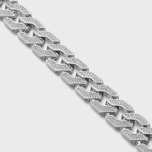 Chaîne hexagonale en argent 925 avec diamants VVS, collier lourd entièrement serti avec fermoir personnalisé, style streetwear bling-bling - Product Image 2