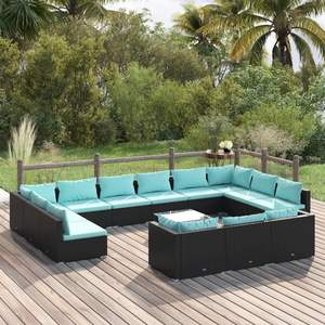 Conjunto de Muebles de Jardín en Negro y Azul Agua - Product Image 1