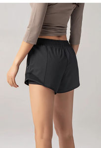 Shorts Hip-Hop Femme Respirants Lavés de Haute Qualité, en Polyester et Spandex, Taille Haute Élastique, Confortables – Meilleures Ventes - Product Image 5