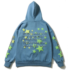 Sweat à capuche tricoté sur mesure de haute qualité, motif lettres imprimées en relief, style streetwear hiver pour homme, nouveau design tendance - Product Image 6