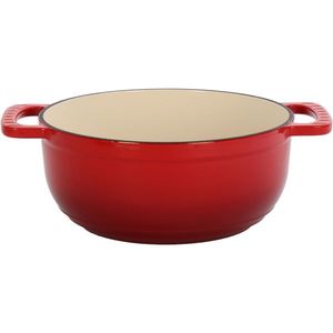 Olla de Hierro Fundido Roja Degradada de 7.5QT con Dos Guantes de Silicona, Olla de Cocina Esmaltada - Product Image 4