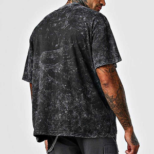Camiseta de Hombre de Algodón 100% Pesado, Lavada con Ácido, con Logotipo Personalizado, Estilo Nuevo, Ecológica - Product Image 3