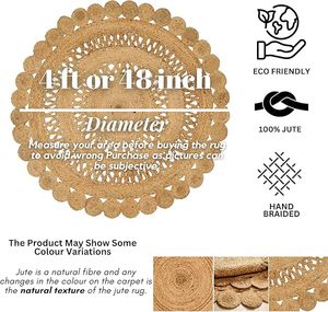 Fournisseur indien de tapis tissés à la main en jute et coton 100% de qualité supérieure, les plus vendus, en vente - Product Image 2