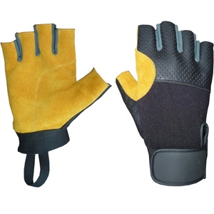Fingerless Gym Gloves <b>Half</b> Finger Leather Breathable Non <b>Slip</b> Adjustable Wrist Strap Unisex All Seasons Outdoor Eco-Friendly - Product Image 1