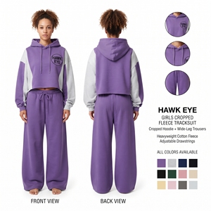 Conjunto de Chaqueta Corta con Cierre y Bloques de Color para Mujer y Pantalones Jogger de Pierna Ancha - Product Image 3