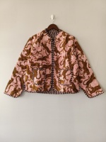 Veste bomber réversible à imprimé floral, col en V, sport et mode, pour l'extérieur, en tissu 100% coton