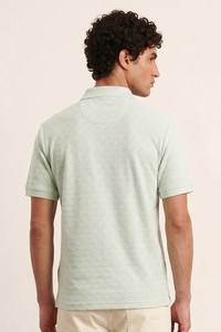 Jersey de Algodón Teñido en Hilo Verde Claro para Hombre, con Logotipo Frontal, Manga Corta, Corte Regular, Estilo Urbano, Tejido Grueso - Product Image 3